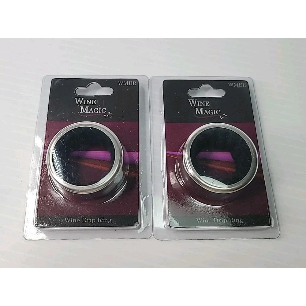 2 Wine Bottle Collar Stainless Steel Drip Stop‎ Rings - Both Sealed & New